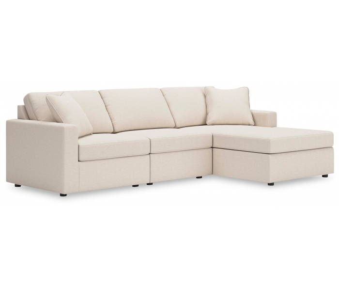 Modmax 3-Piece Sectional Sofa With RAF Corner Storage Chaise Oyster, 109"