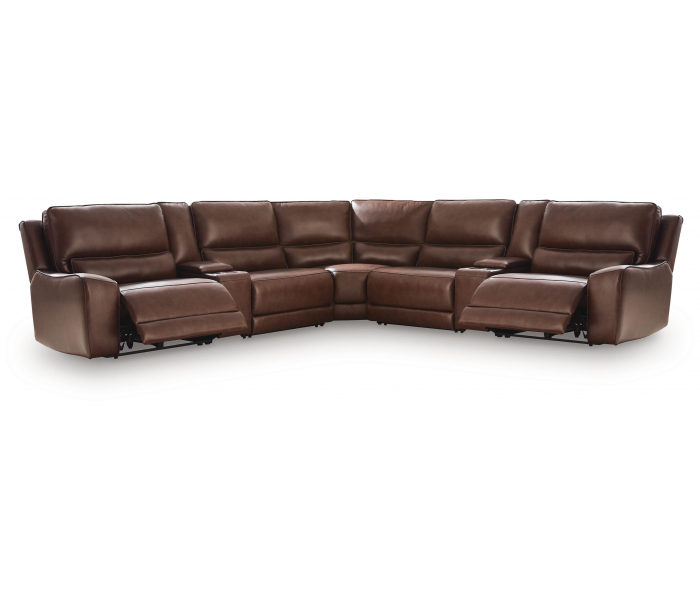 DeepWakes 7-Piece Power Reclining Sectional With 2 Storage Consoles Canyon, 146"