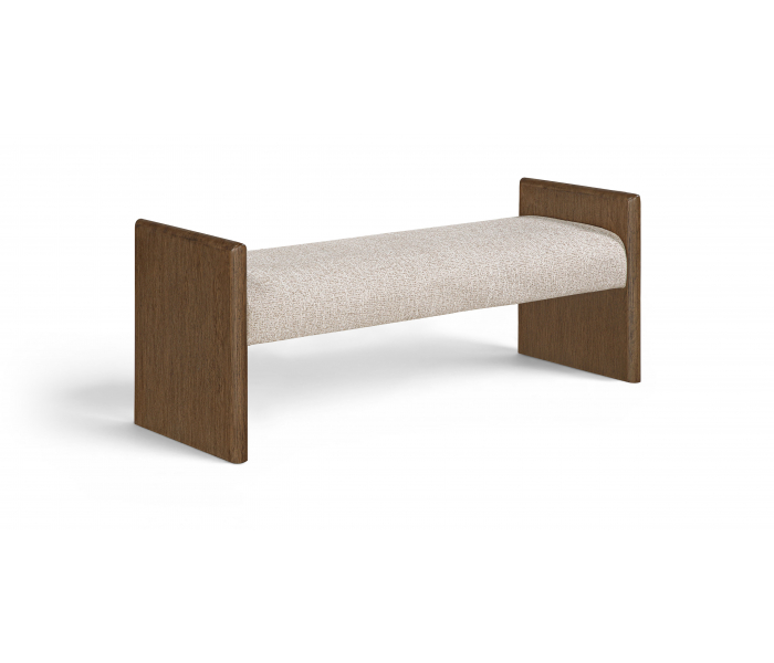 Hickory - Fabric Upholstered Bench - Beige / Natural