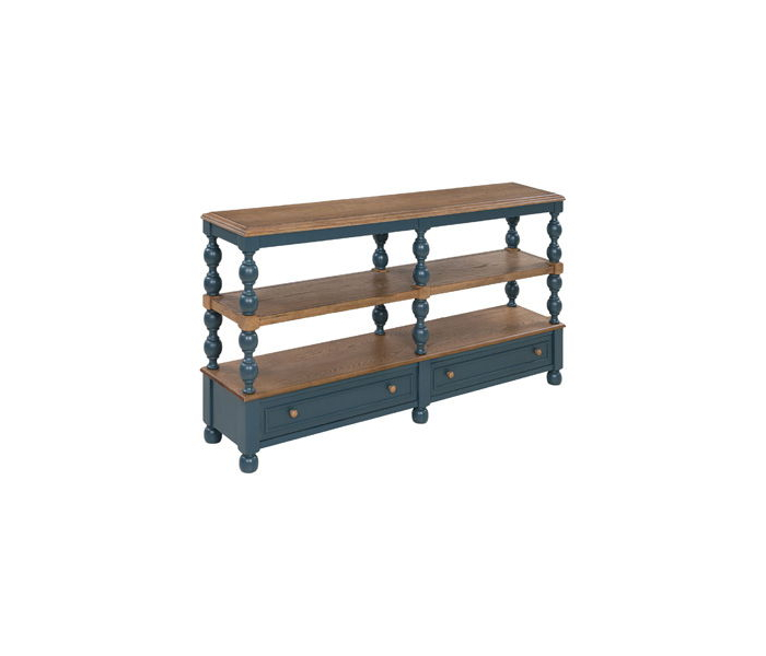 Finnworth Console Sofa Table Blue / Brown, 68.13"