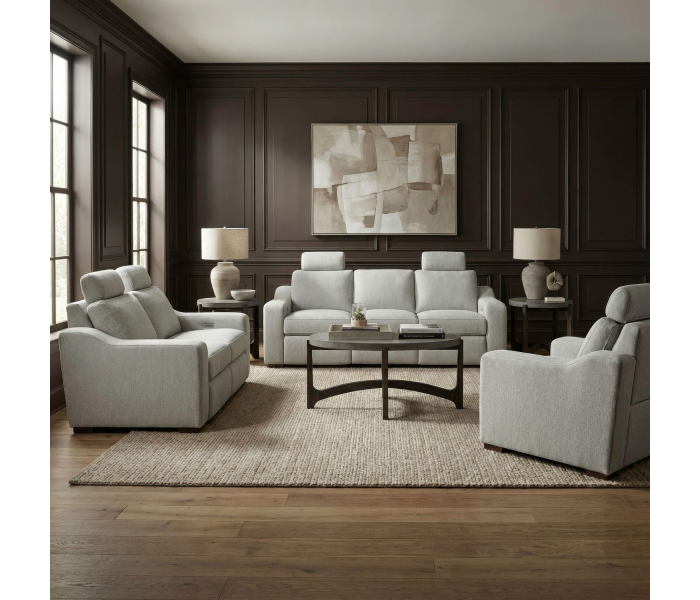 Archer - 3 Piece Living Room Set (Sofa With Loveseat & Recliner) - Hampstead Dove Fabric