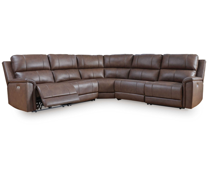 Bleckley 5-Piece Power Reclining Sectional With RAF And LAF Recliners Espresso