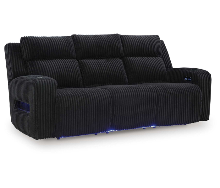 Forest Lake - Black - Power Reclining Sofa With Adj Headrest, 89"