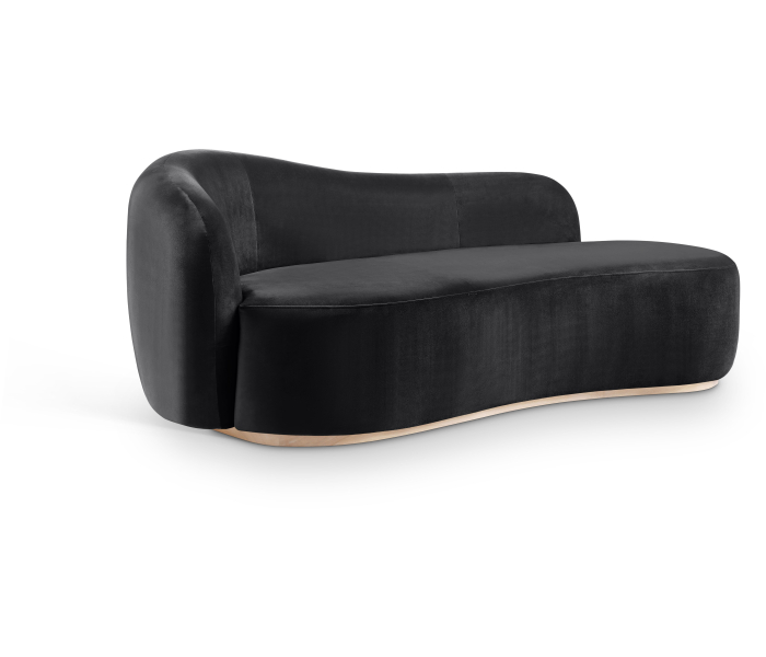 Gustavo - Velvet Upholstered Chaise - Black