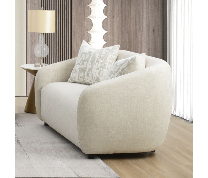 Etienne - Loveseat With 2 Pillows - Beige Linen - Beige
