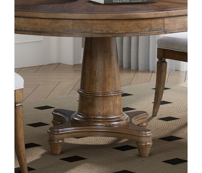 Harrison Heights - Round Pedestal Table Base - Sienna - Dark Brown