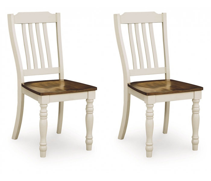 Wirloni Dining Room Side Chair (Set of 2) Antique White / Brown