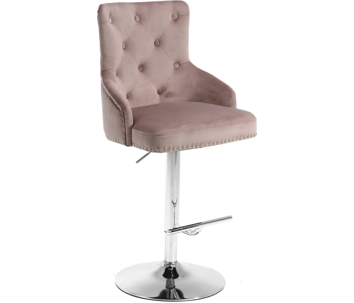Claude - Adjustable Stool Swivel - Pink - Fabric