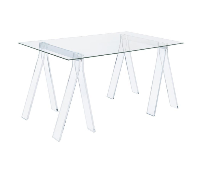 Amaturo - Glass Top Acrylic Writing Desk - Clear