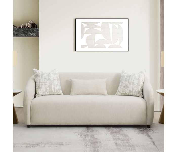 Etienne - Sofa With 3 Pillows - Beige Linen - Beige, 84"