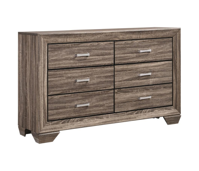 Kauffman - 6-Drawer Dresser - Washed Taupe, 59" Wide