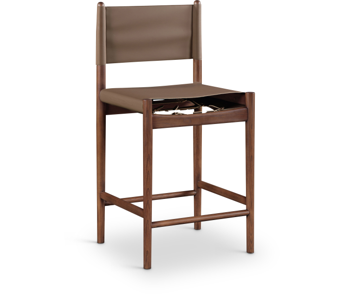 Rawlins - Vegan Leather Upholstered Counter Stool - Brown - Dark Brown