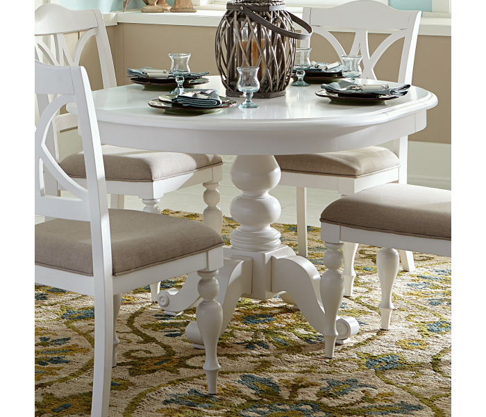 Summer House - Round Pedestal Table Base - Oyster, 54"