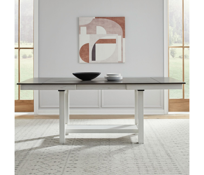 Brook Bay - Gathering Trestle Table - Textured White / Carbon, 40"