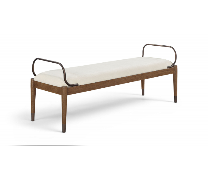 Cambria - Fabric Upholstered Bench - Beige / Brown