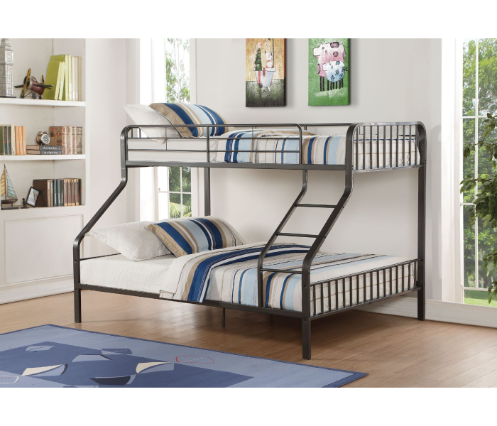 Caius - Twin Long Over Queen Bunk Bed - Gunmetal