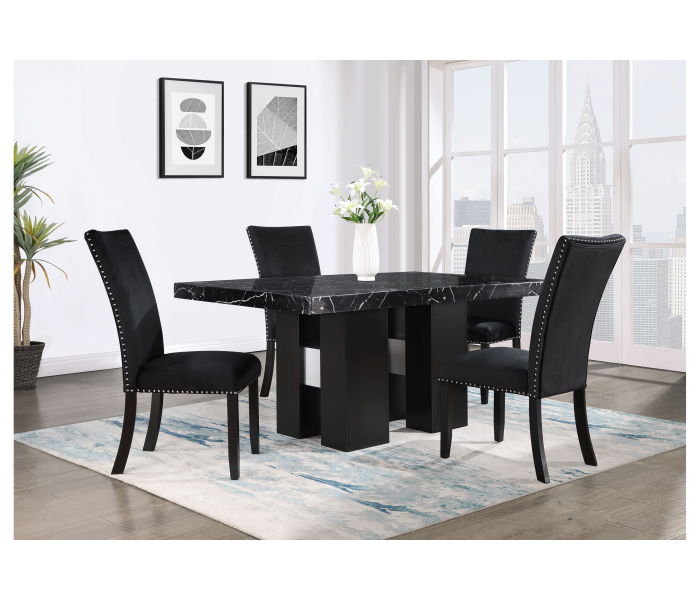 D03 - Dining Table And 6 D03 Dining Chairs - Black