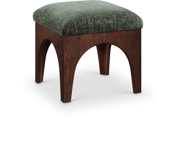 Lawson - Chenille Fabric Upholstered Ottoman - Dark Green