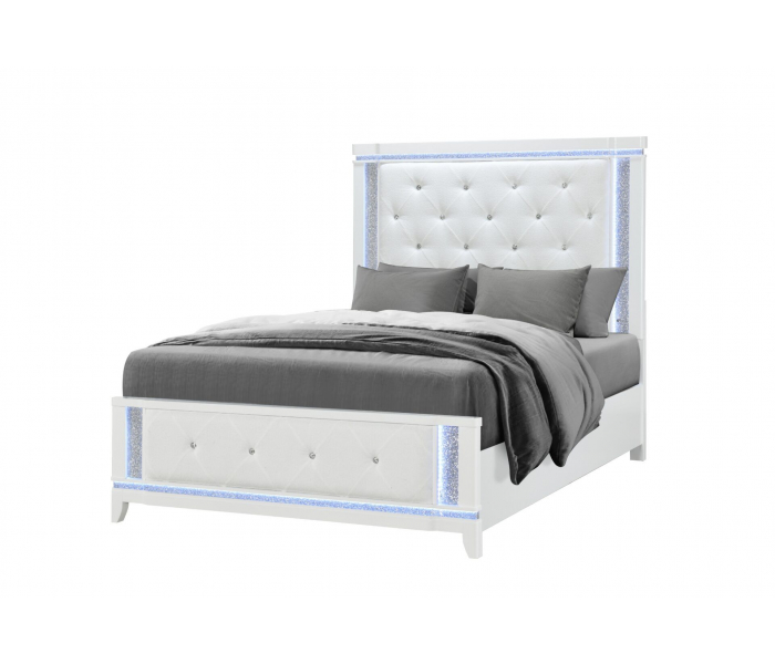 Alina - Twin Bed Footboard With LED - White