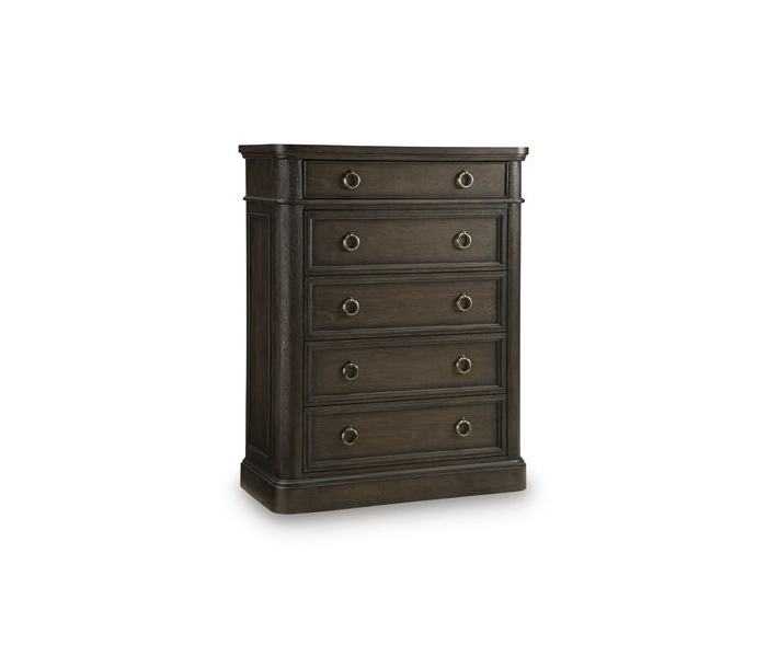 Wickenger Five Drawer Chest Dark Brown, 54" Tall