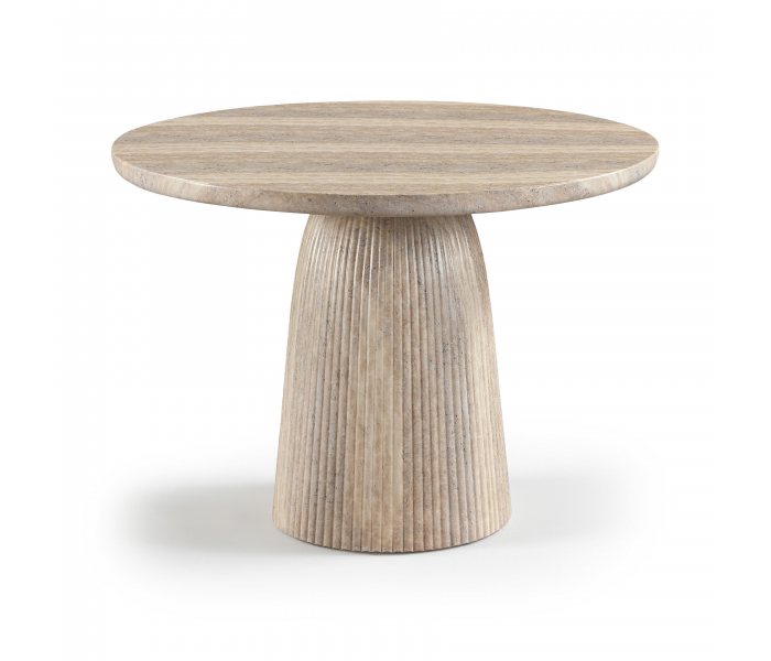 Venosa - 42" Concrete Indoor/Outdoor Dining Table - Travertine - Beige, 42"
