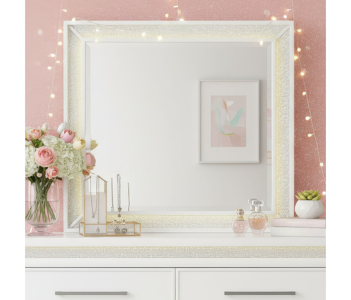 Reflections - Lighted Mirror - Pearl - White, 38" Wide