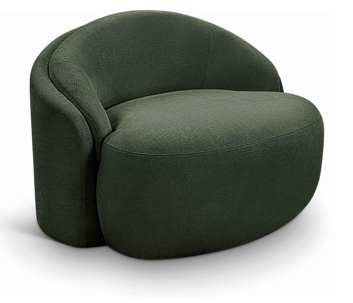 Caspian - Chenille Fabric Upholstered Chair - Dark Green