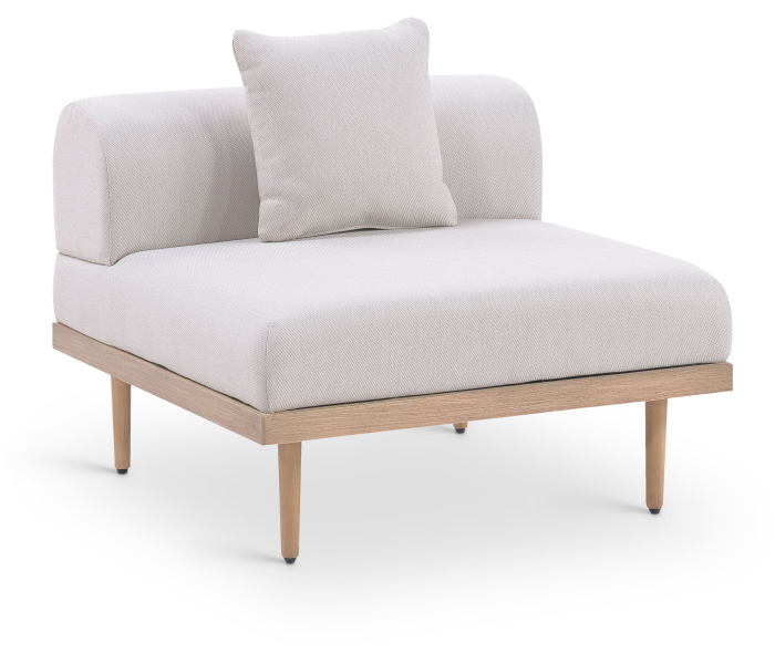 Laguna - Resilient Water Resistant Fabric Upholstered Outdoor Patio Modular Armless Chair, 35.5"