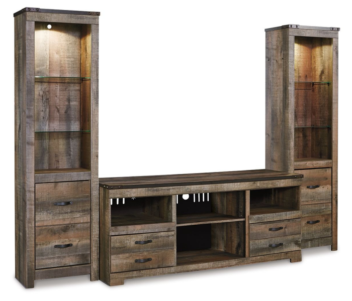 Trinell 3 Pc. Entertainment Center 63" TV Stand Brown