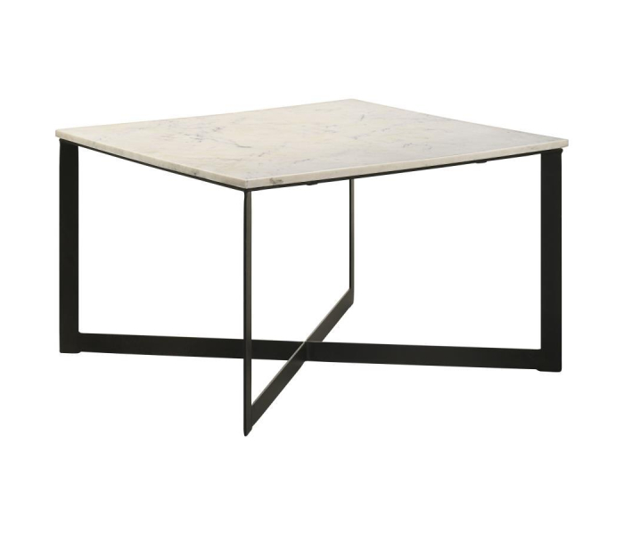 Tobin - Square Marble Top Coffee Table - White And, 28"