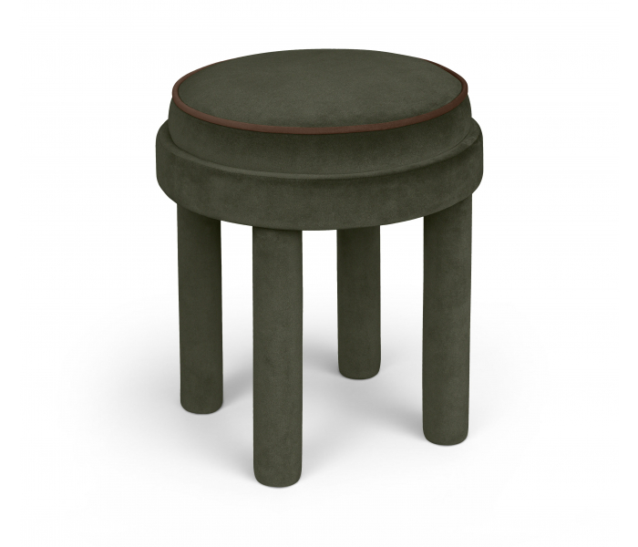 Velin - Velvet Ottoman / Stool - Dark Green