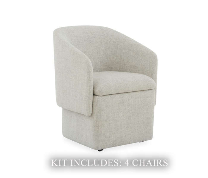 Accent Dining - Accent Dining Chair With Casters (Set of 4) - Cloud - Gray