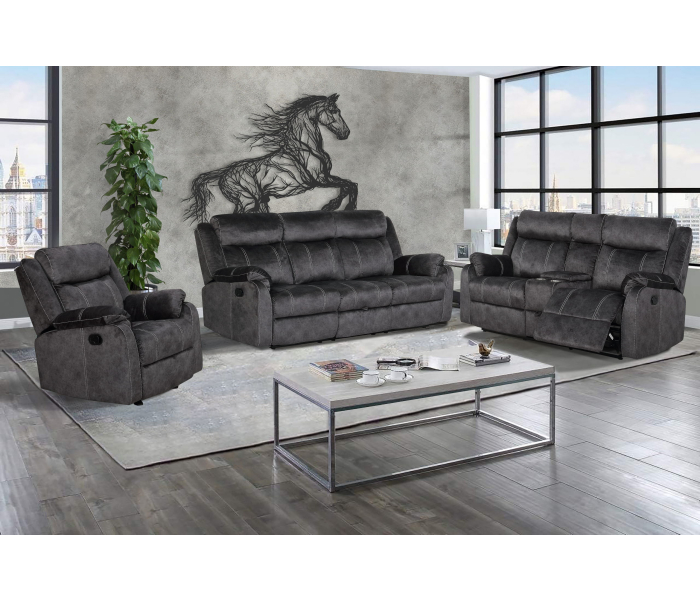 U7303 - Recliner Sofa / Console Power Recliner Loveseat / Glider Recliner - Granite