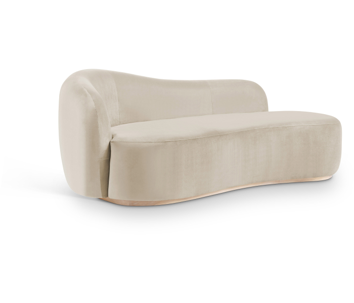 Gustavo - Velvet Upholstered Chaise - Cream - White