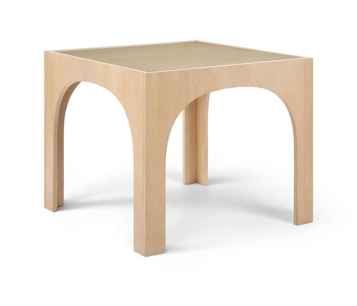 Waldorf - Tempered Glass Top Dining Table - Natural - Light Brown, 36.25"