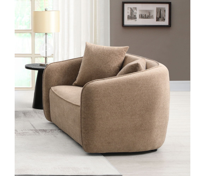 Keith - Loveseat With 2 Pillows - Brown Chenille