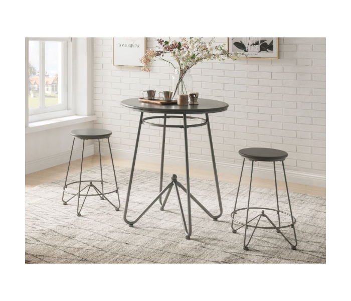 Nimai - Counter Height Set - Gray Oak & Sandy - Dark Gray