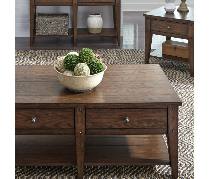 Lake House - 3 Piece Table Set (1 Cocktail 2 End Tables) - Rustic