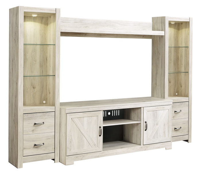 Bellaby 4 Pc. Entertainment Center 63" TV Stand Whitewash