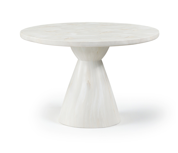 Aquino - Concrete Indoor / Outdoor Dining Table - White, 43.5"