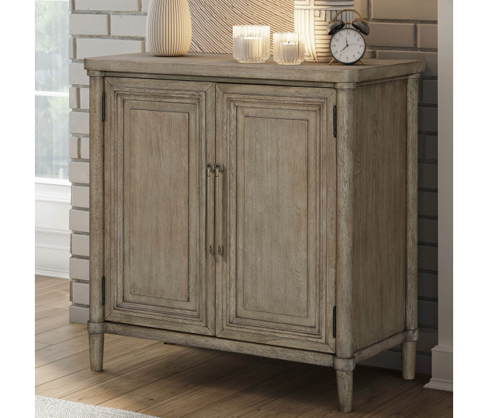 Rochelle Park - Bedside Chest With Charging Station - Smokey Taupe - Light Brown, 36" Tall