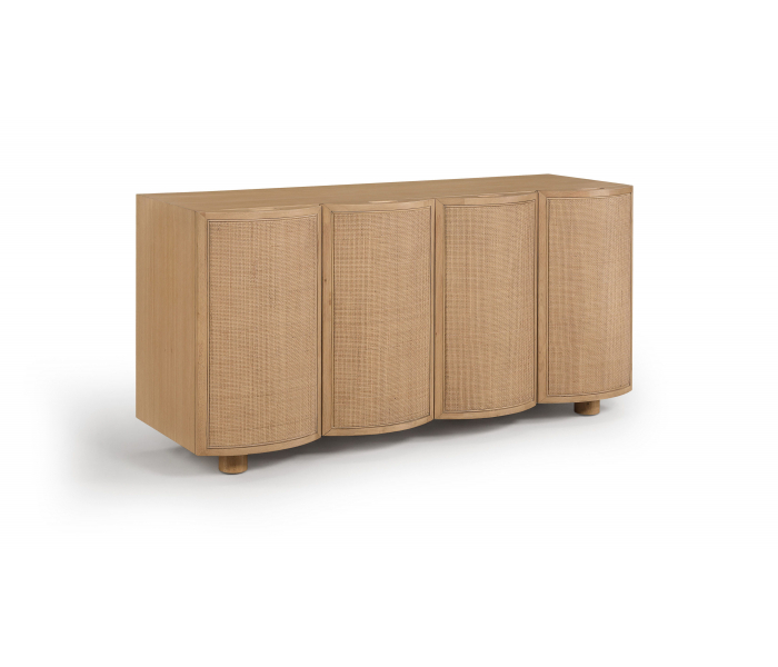 Norin - Solid Wood And Oak Veneer Sideboard/Buffet - Natural - Light Brown