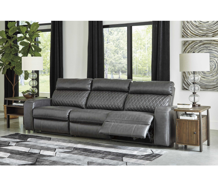 Samperstone - Gray - Sofa 3 Pc Sectional