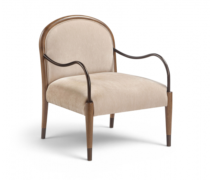 Cambria - Fabric Upholstered Accent Chair - Beige / Brown