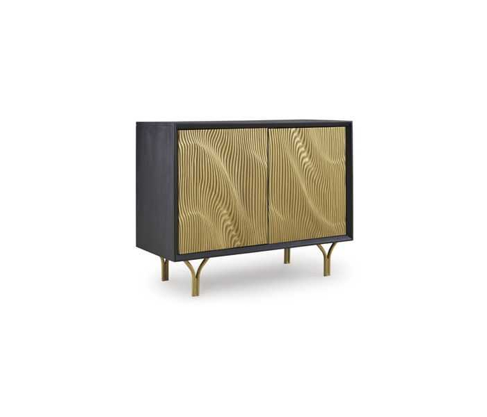 Tayner - Black / Gold Finish - Accent Cabinet