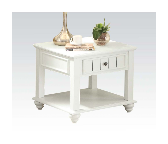 Natesa - End Table - White Washed, 24.02"