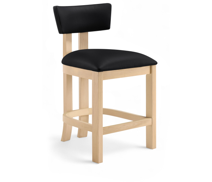 Lavrin - Vegan Leather Upholstered Counter Stool (Set of 2) - Black