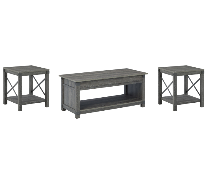 Freedan - Grayish Brown - 3 Pc. - Coffee Table, 2 End Tables