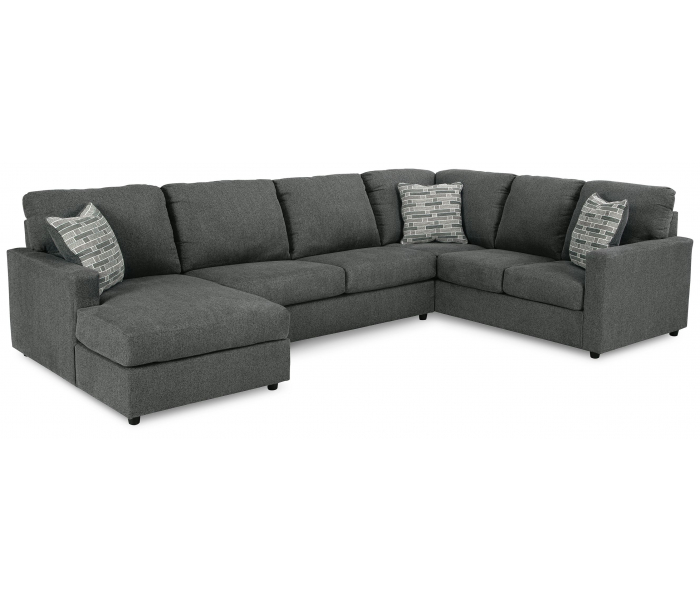 Edenfield Left Arm Facing Corner Chaise 3 Pc Sectional Charcoal, 136"