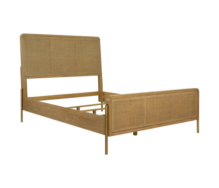 Arini - Rattan Eastern King Panel Bed - Sand Wash And Natural